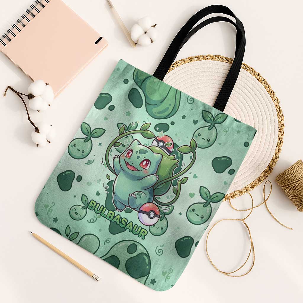 Bulbasaur Tote Bag Playful Leafy Sprout Art