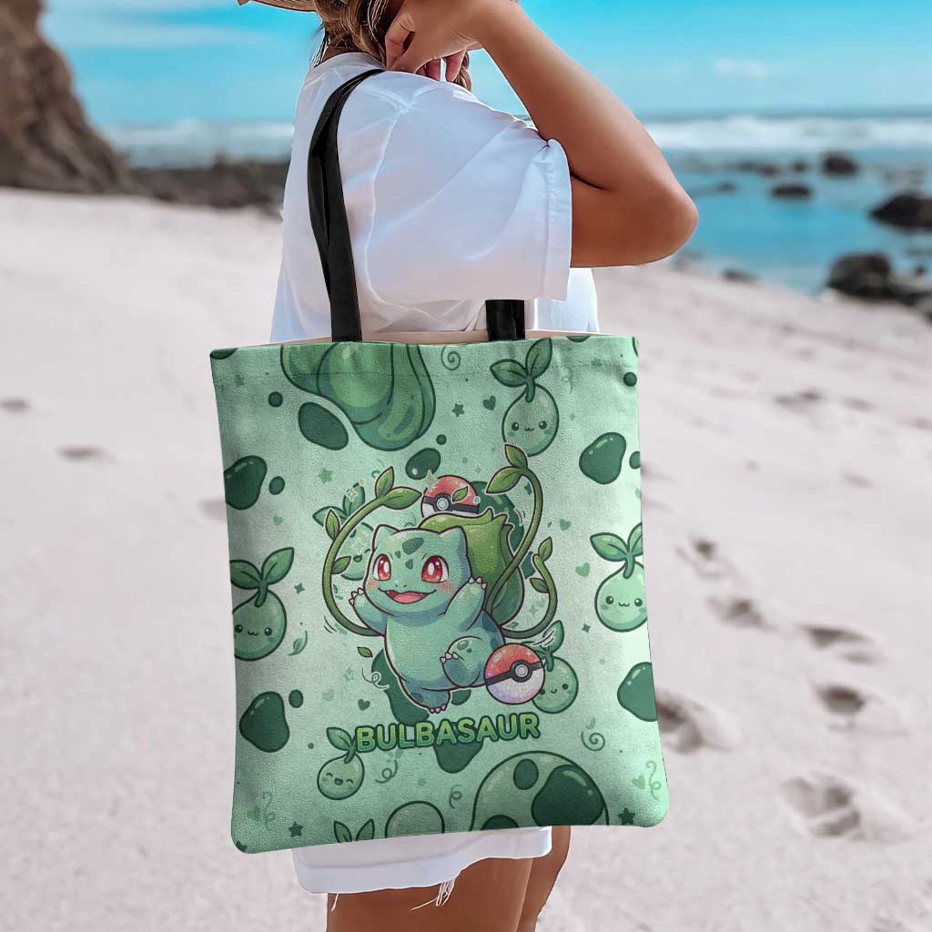 Bulbasaur Tote Bag Playful Leafy Sprout Art