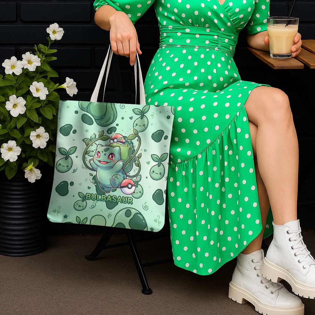 Bulbasaur Tote Bag Playful Leafy Sprout Art