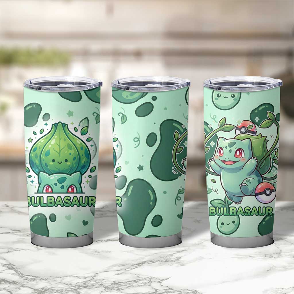 Bulbasaur Tumbler Cup Playful Leafy Sprout Art