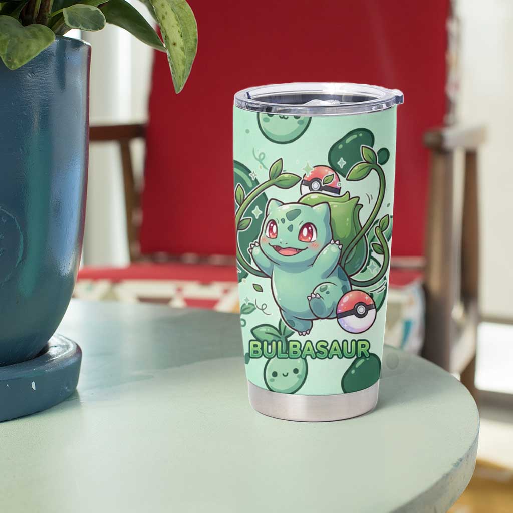 Bulbasaur Tumbler Cup Playful Leafy Sprout Art
