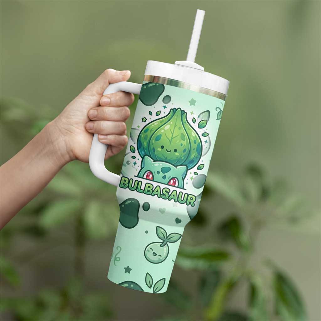 Bulbasaur Tumbler With Handle Playful Leafy Sprout Art