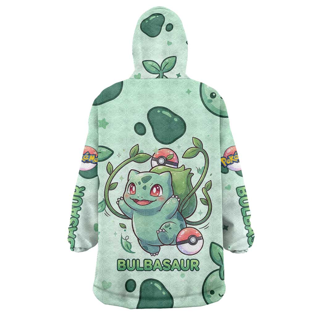 Bulbasaur Wearable Blanket Hoodie Playful Leafy Sprout Art