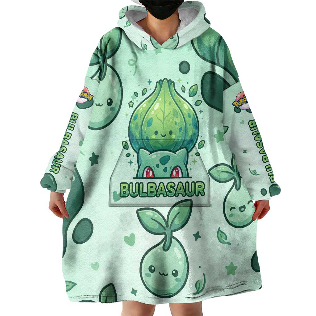Bulbasaur Wearable Blanket Hoodie Playful Leafy Sprout Art