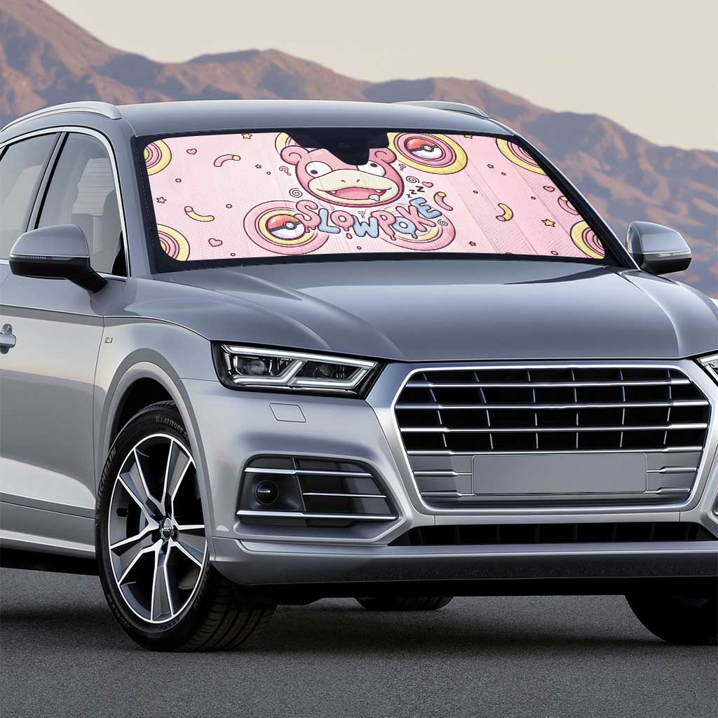 Slowpoke Auto Sun Shade Sleepy Bubblegum Daydream Art