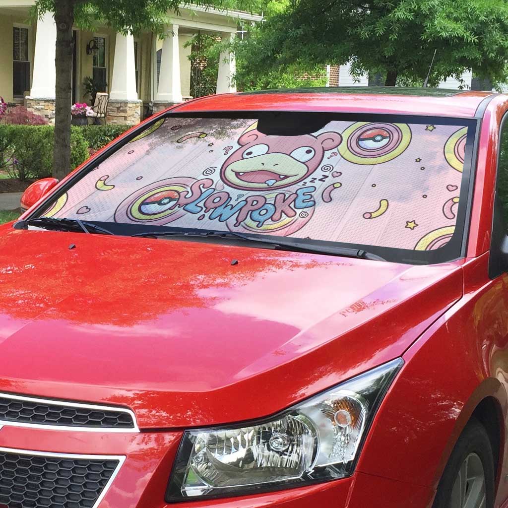 Slowpoke Auto Sun Shade Sleepy Bubblegum Daydream Art