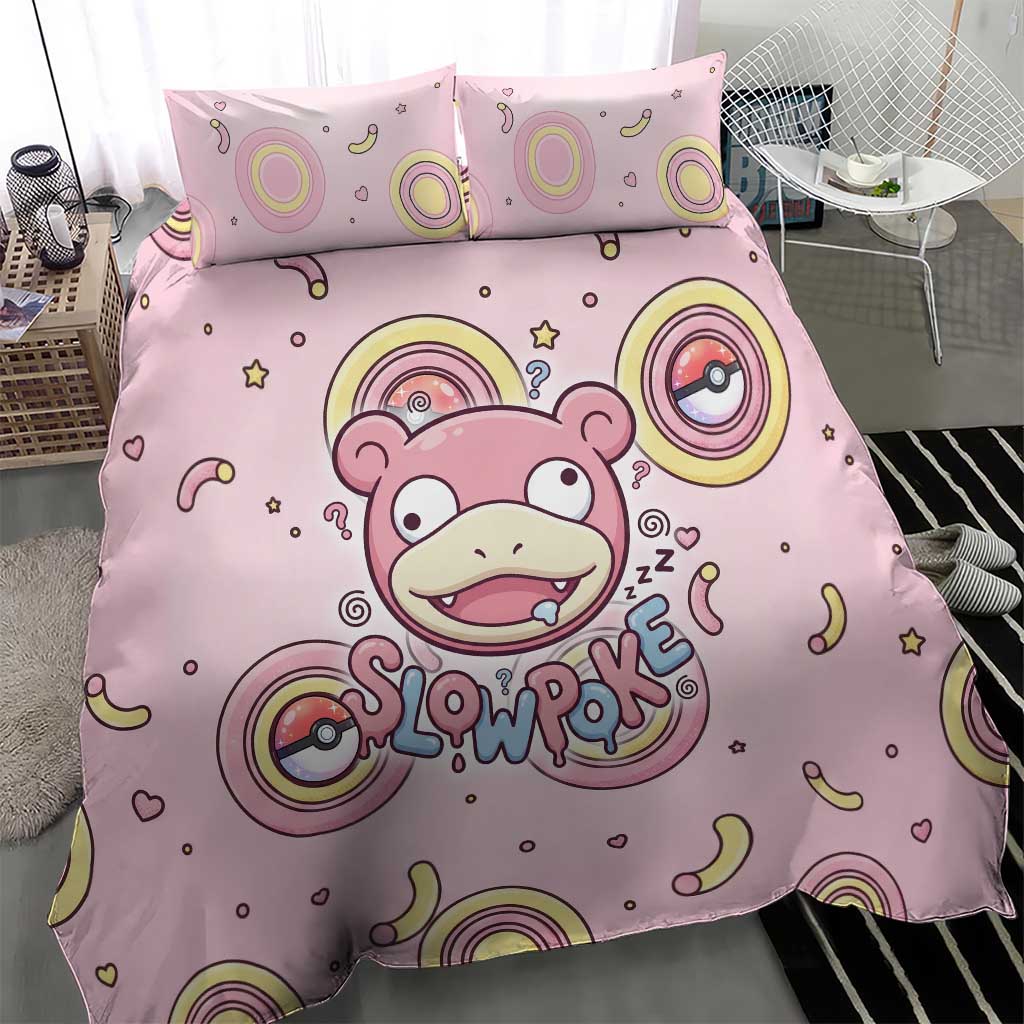 Slowpoke Bedding Set Sleepy Bubblegum Daydream Art