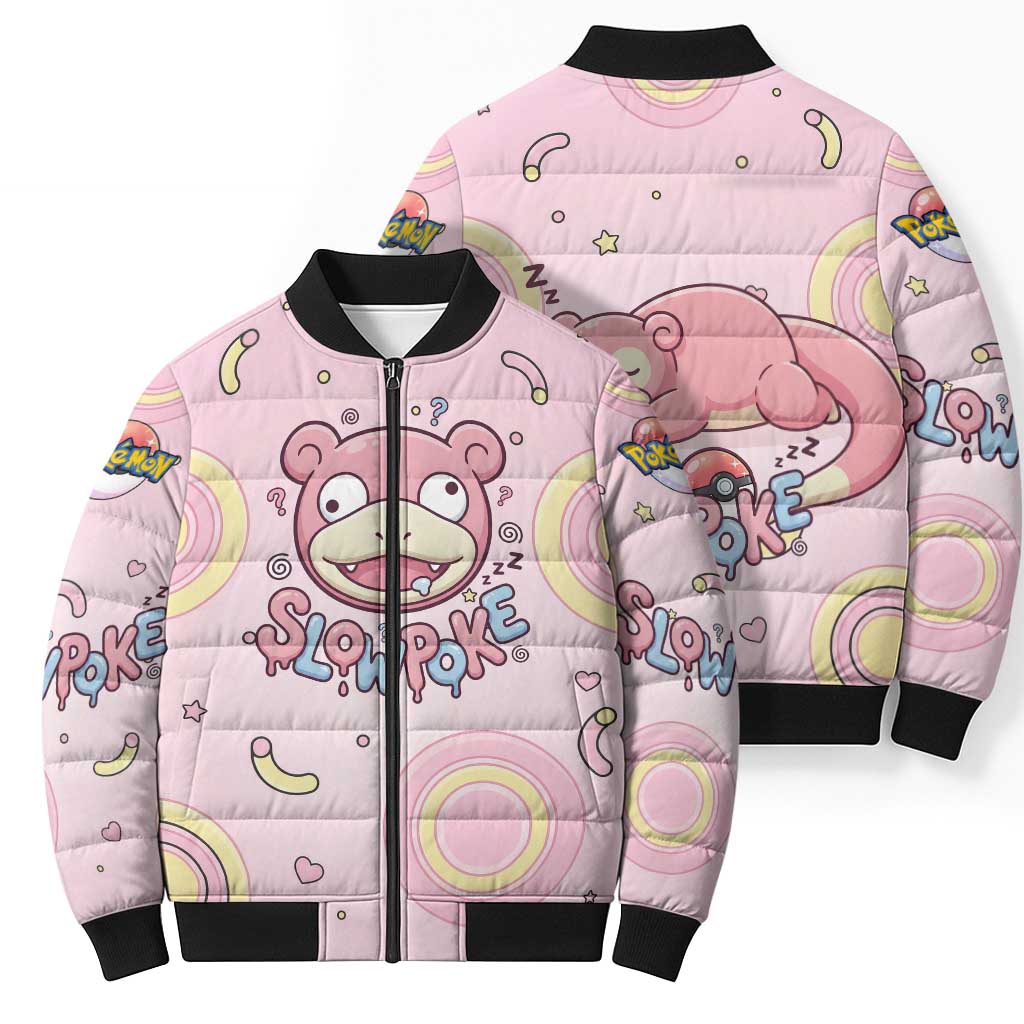Slowpoke Bomber Puffer Jacket Sleepy Bubblegum Daydream Art