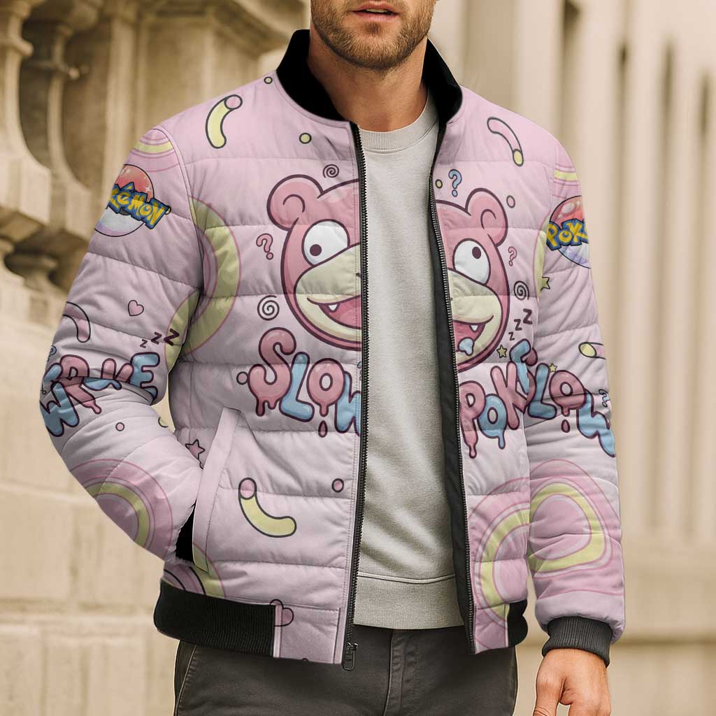 Slowpoke Bomber Puffer Jacket Sleepy Bubblegum Daydream Art