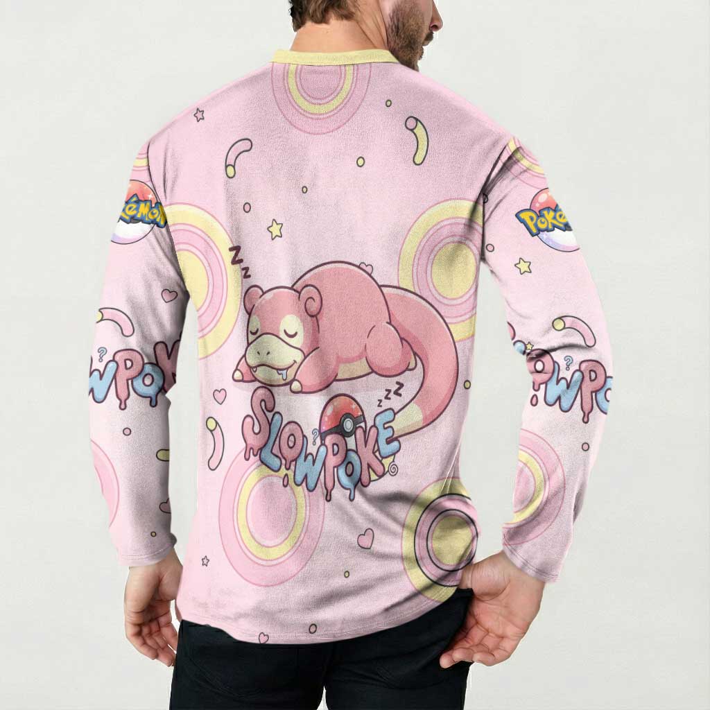 Slowpoke Button Sweatshirt Sleepy Bubblegum Daydream Art