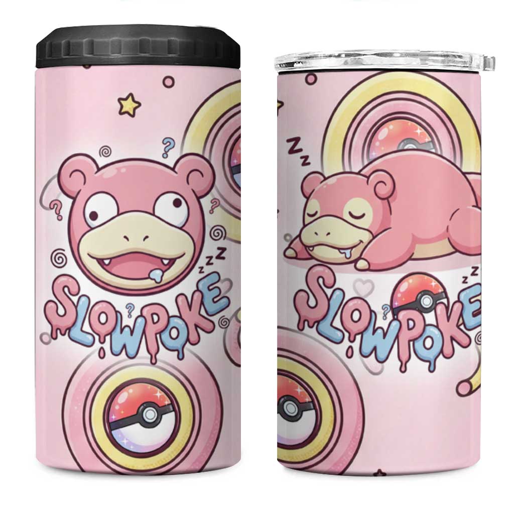 Slowpoke 4 in 1 Can Cooler Tumbler Sleepy Bubblegum Daydream Art