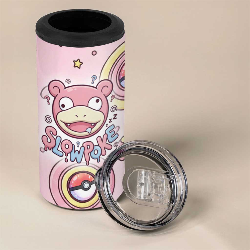 Slowpoke 4 in 1 Can Cooler Tumbler Sleepy Bubblegum Daydream Art