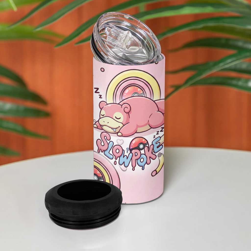 Slowpoke 4 in 1 Can Cooler Tumbler Sleepy Bubblegum Daydream Art