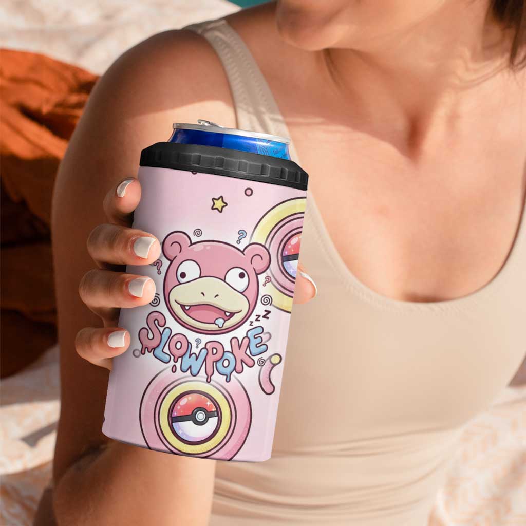 Slowpoke 4 in 1 Can Cooler Tumbler Sleepy Bubblegum Daydream Art