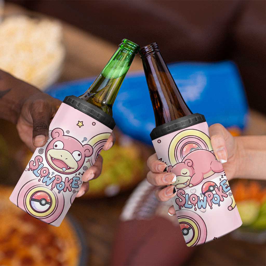 Slowpoke 4 in 1 Can Cooler Tumbler Sleepy Bubblegum Daydream Art