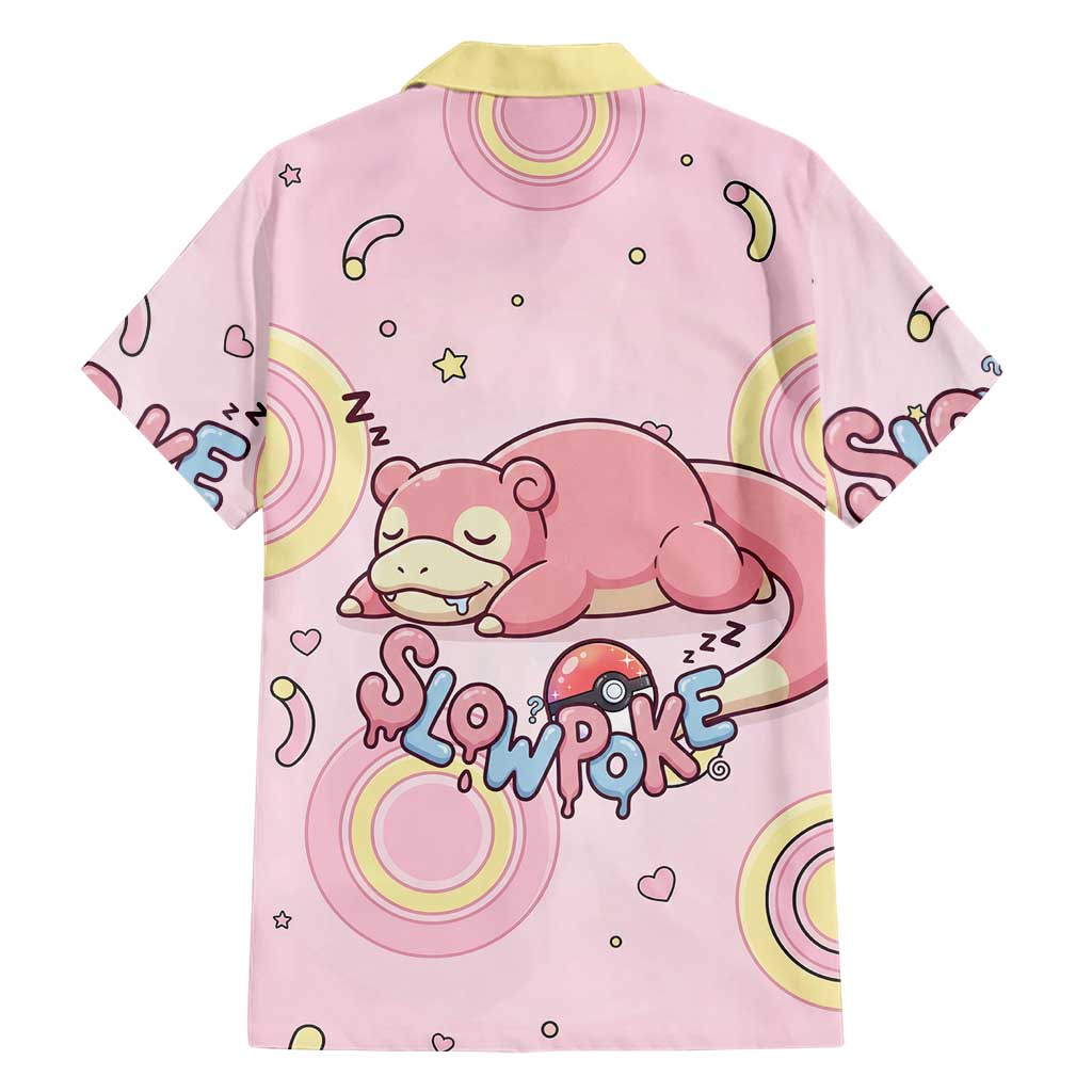 Slowpoke Family Matching Summer Maxi Dress and Hawaiian Shirt Sleepy Bubblegum Daydream Art