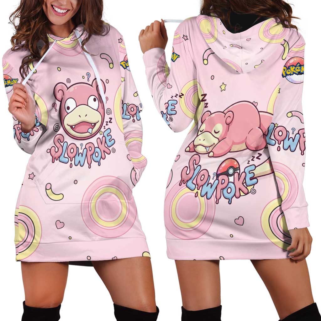 Slowpoke Hoodie Dress Sleepy Bubblegum Daydream Art