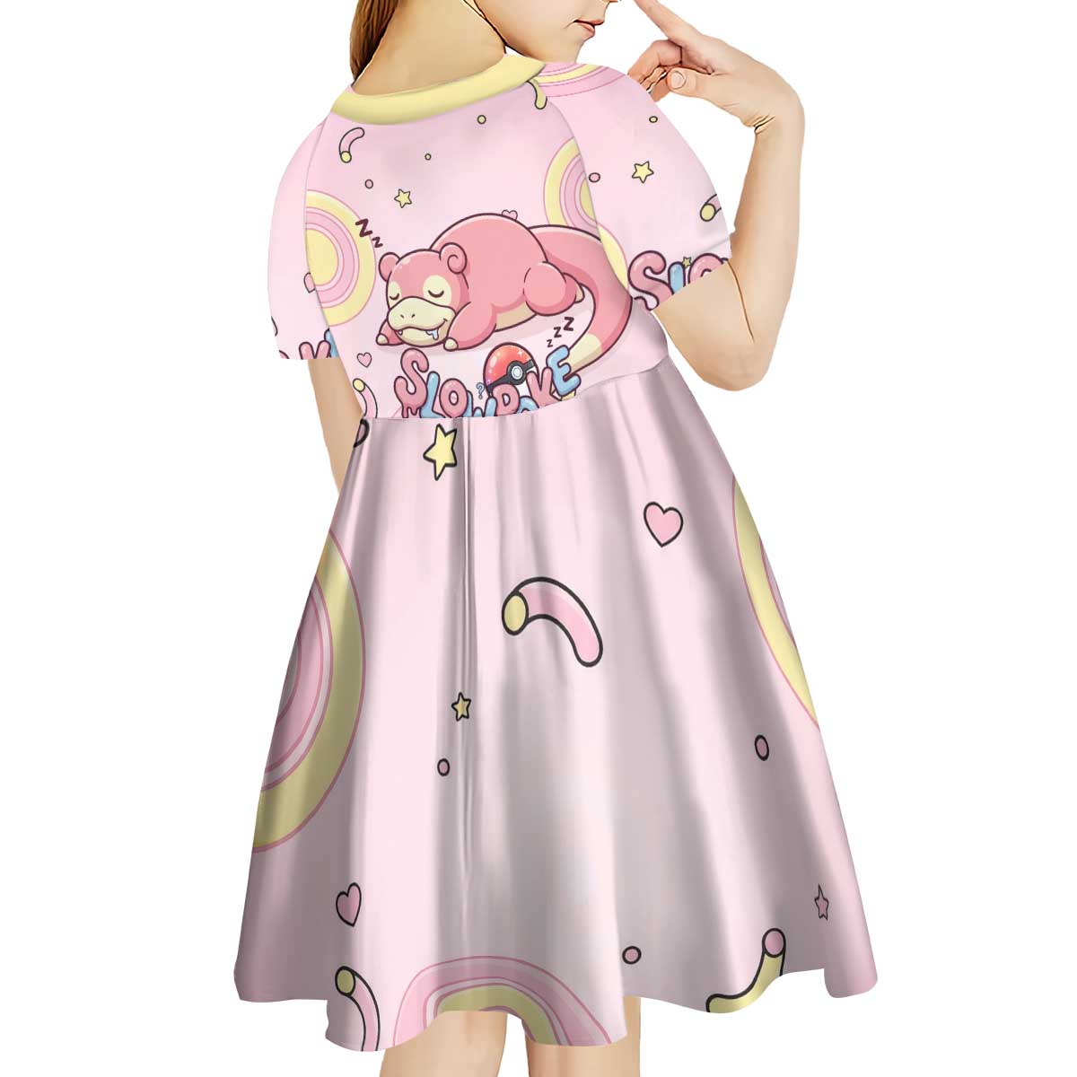 Slowpoke Kid Short Sleeve Dress Sleepy Bubblegum Daydream Art