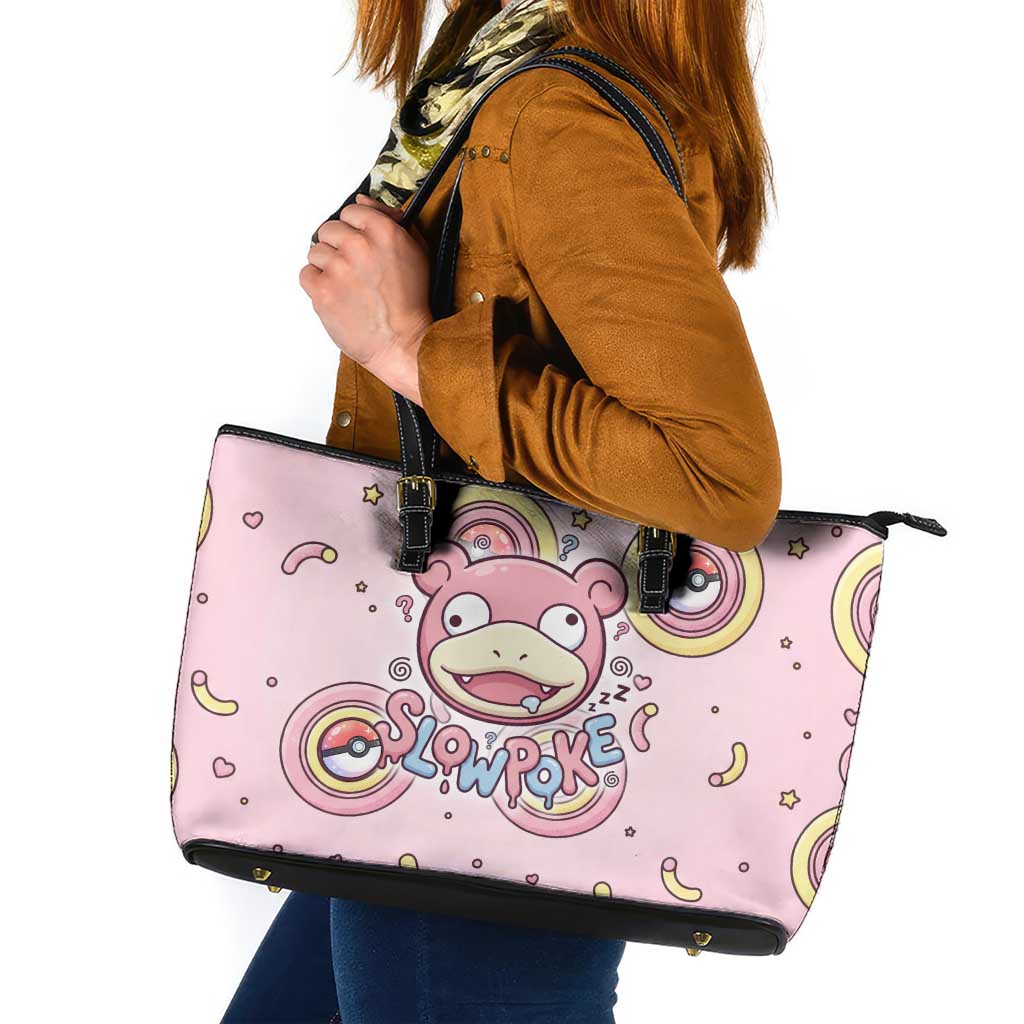 Slowpoke Leather Tote Bag Sleepy Bubblegum Daydream Art
