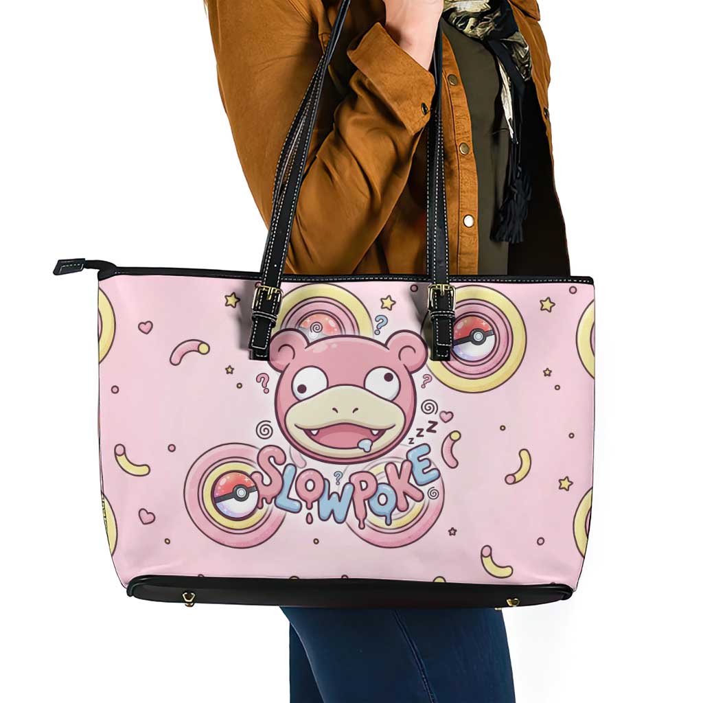 Slowpoke Leather Tote Bag Sleepy Bubblegum Daydream Art