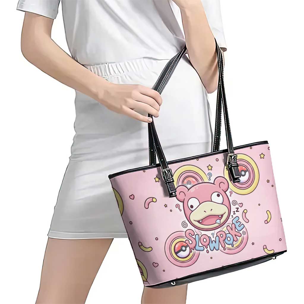 Slowpoke Leather Tote Bag Sleepy Bubblegum Daydream Art