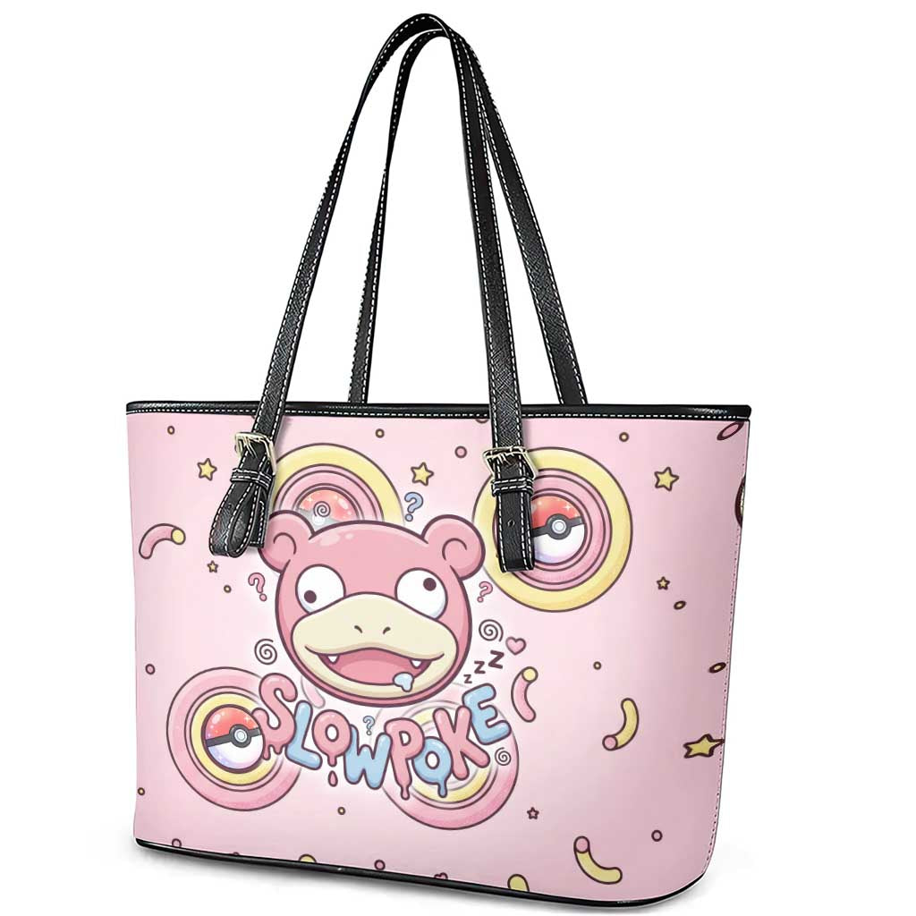 Slowpoke Leather Tote Bag Sleepy Bubblegum Daydream Art