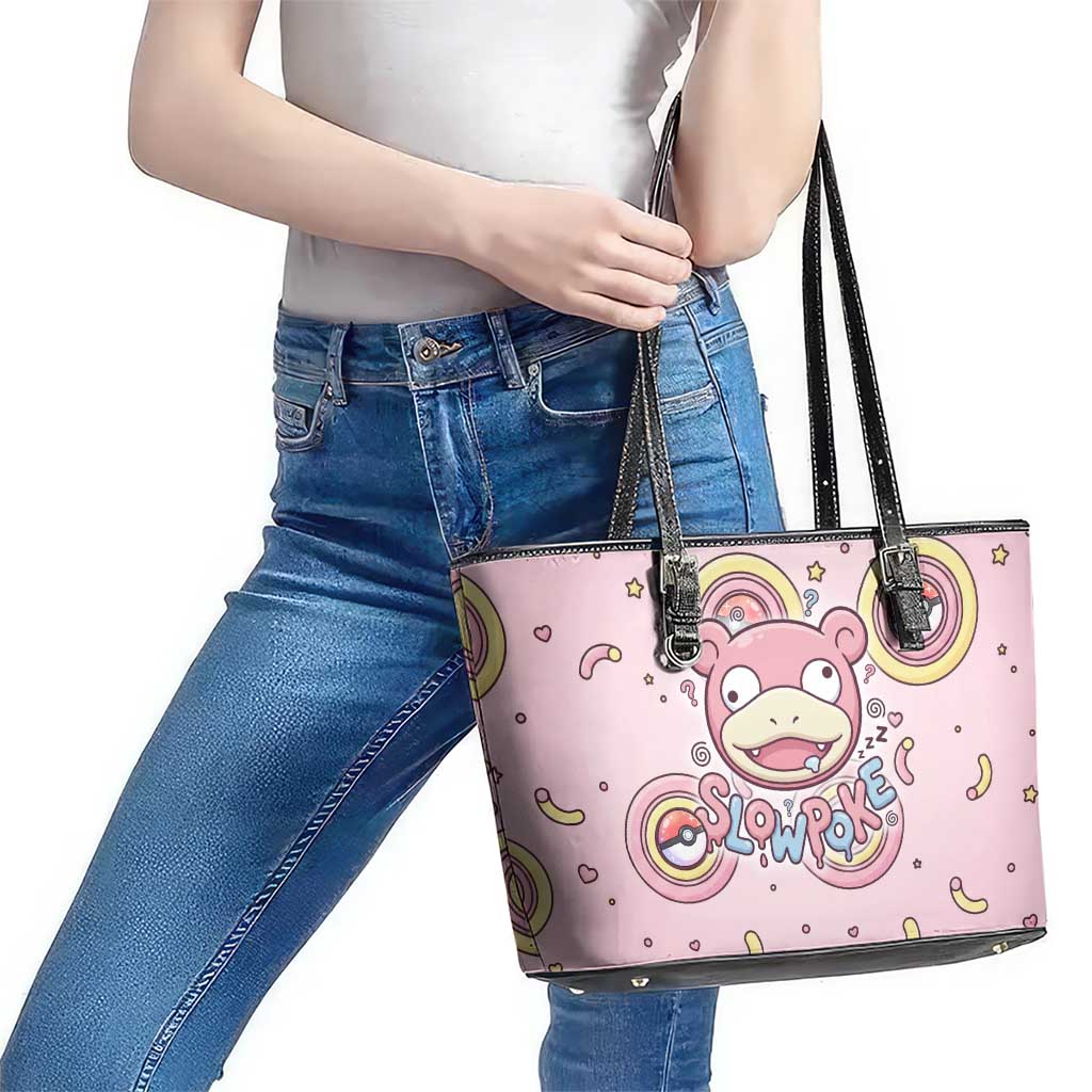 Slowpoke Leather Tote Bag Sleepy Bubblegum Daydream Art