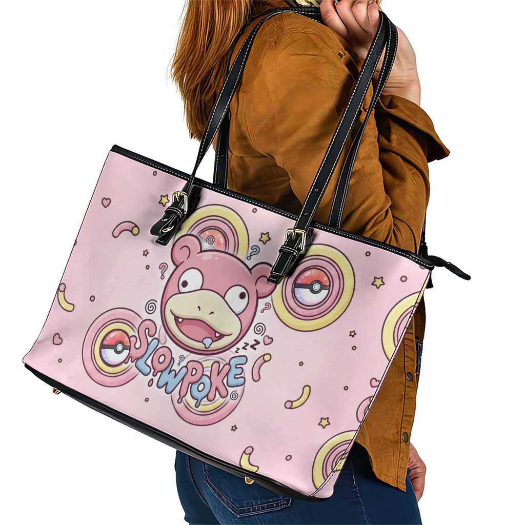 Slowpoke Leather Tote Bag Sleepy Bubblegum Daydream Art