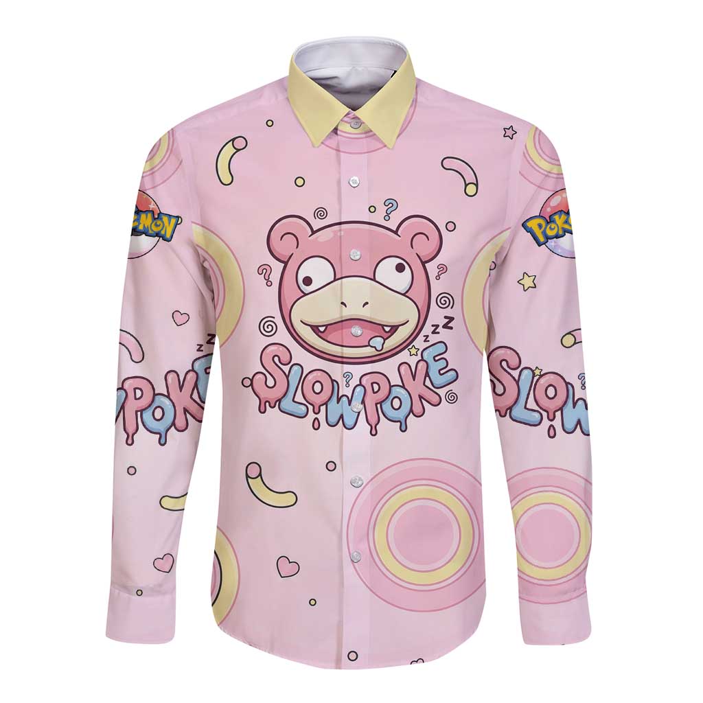 Slowpoke Long Sleeve Button Shirt Sleepy Bubblegum Daydream Art