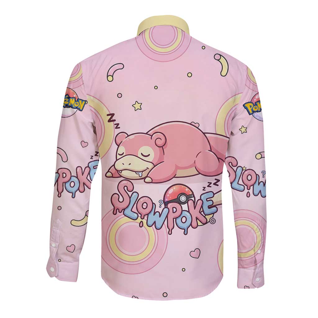 Slowpoke Long Sleeve Button Shirt Sleepy Bubblegum Daydream Art