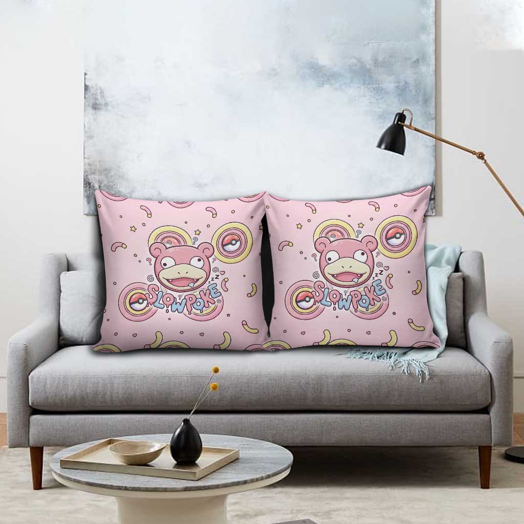 Slowpoke Pillow Cover Sleepy Bubblegum Daydream Art