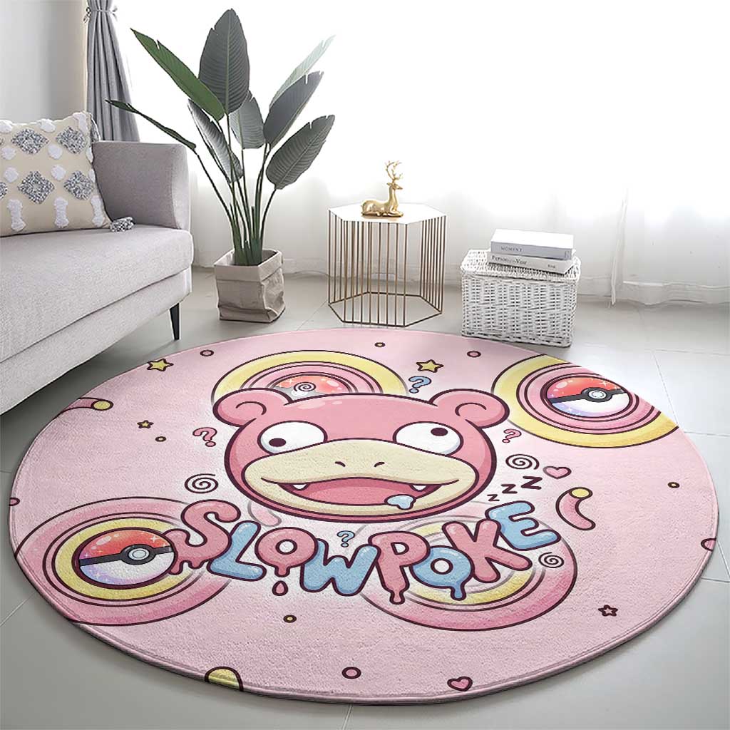 Slowpoke Round Carpet Sleepy Bubblegum Daydream Art