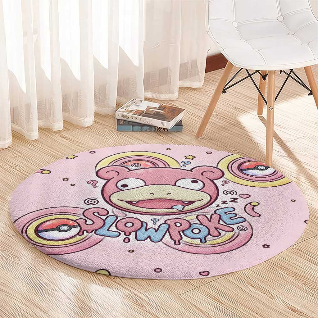 Slowpoke Round Carpet Sleepy Bubblegum Daydream Art