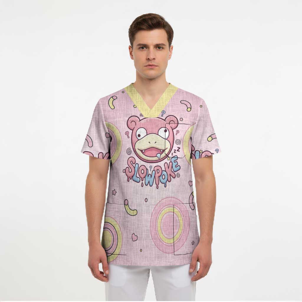 Slowpoke Scrub Top Sleepy Bubblegum Daydream Art