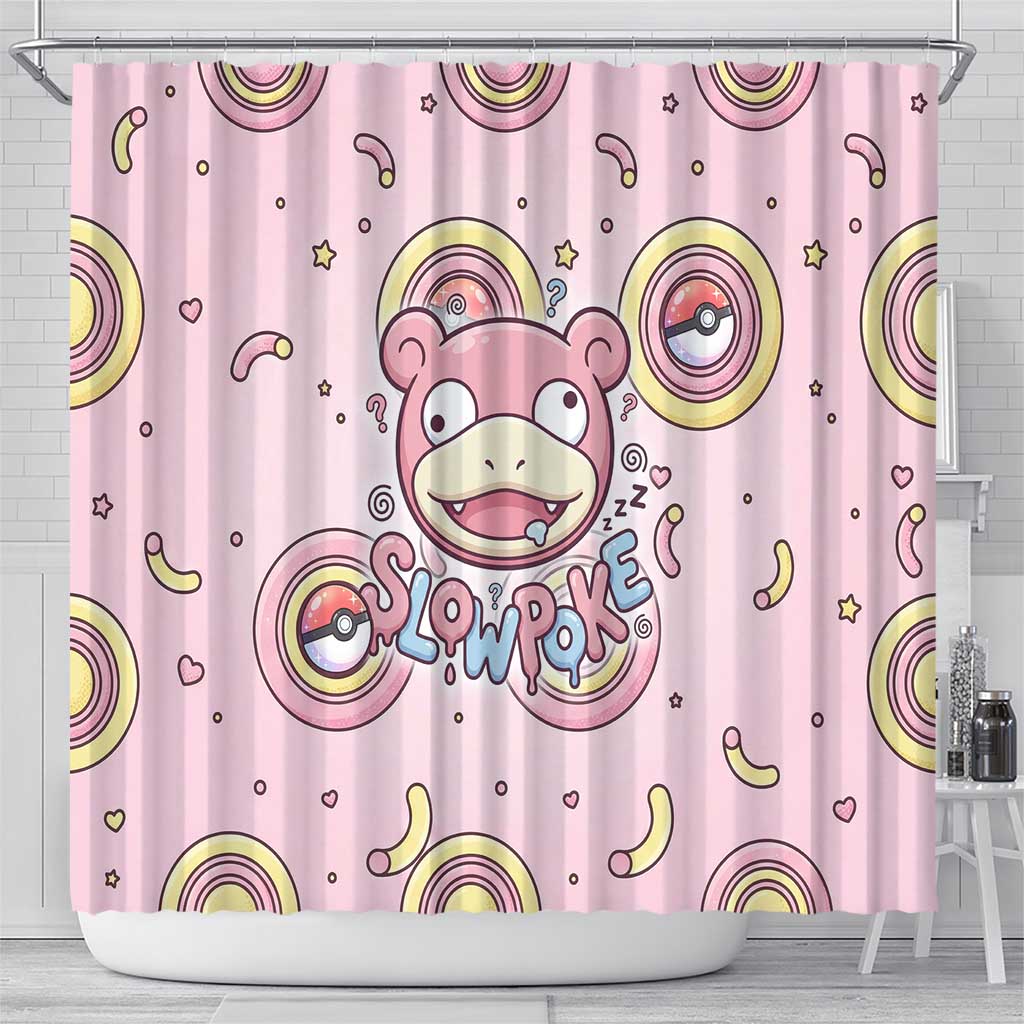 Slowpoke Shower Curtain Sleepy Bubblegum Daydream Art