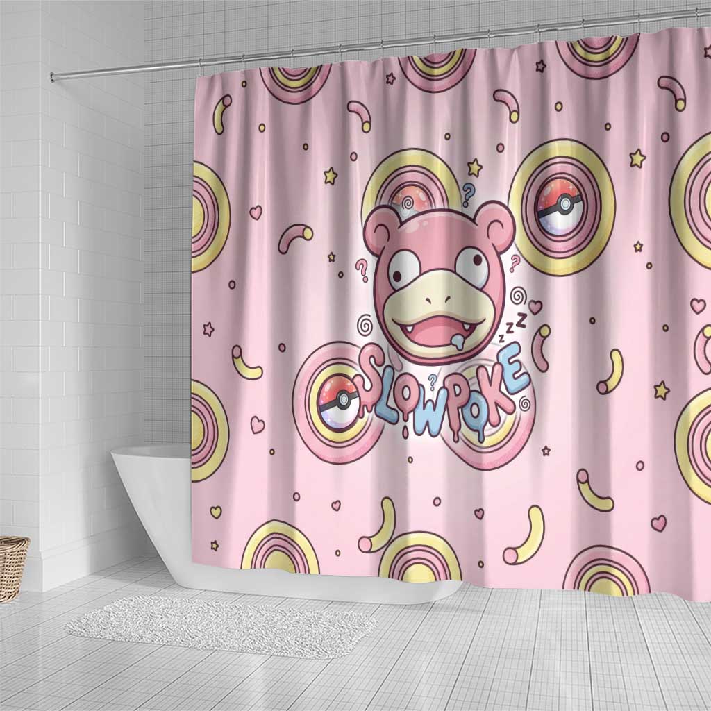 Slowpoke Shower Curtain Sleepy Bubblegum Daydream Art