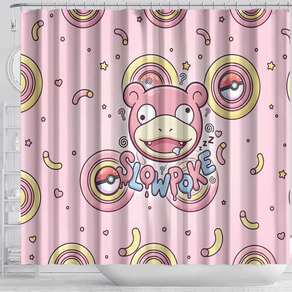 Slowpoke Shower Curtain Sleepy Bubblegum Daydream Art