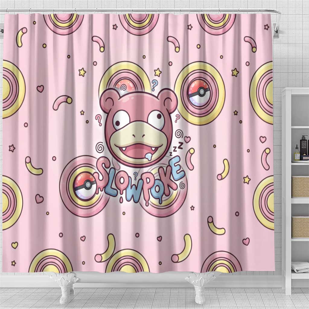 Slowpoke Shower Curtain Sleepy Bubblegum Daydream Art