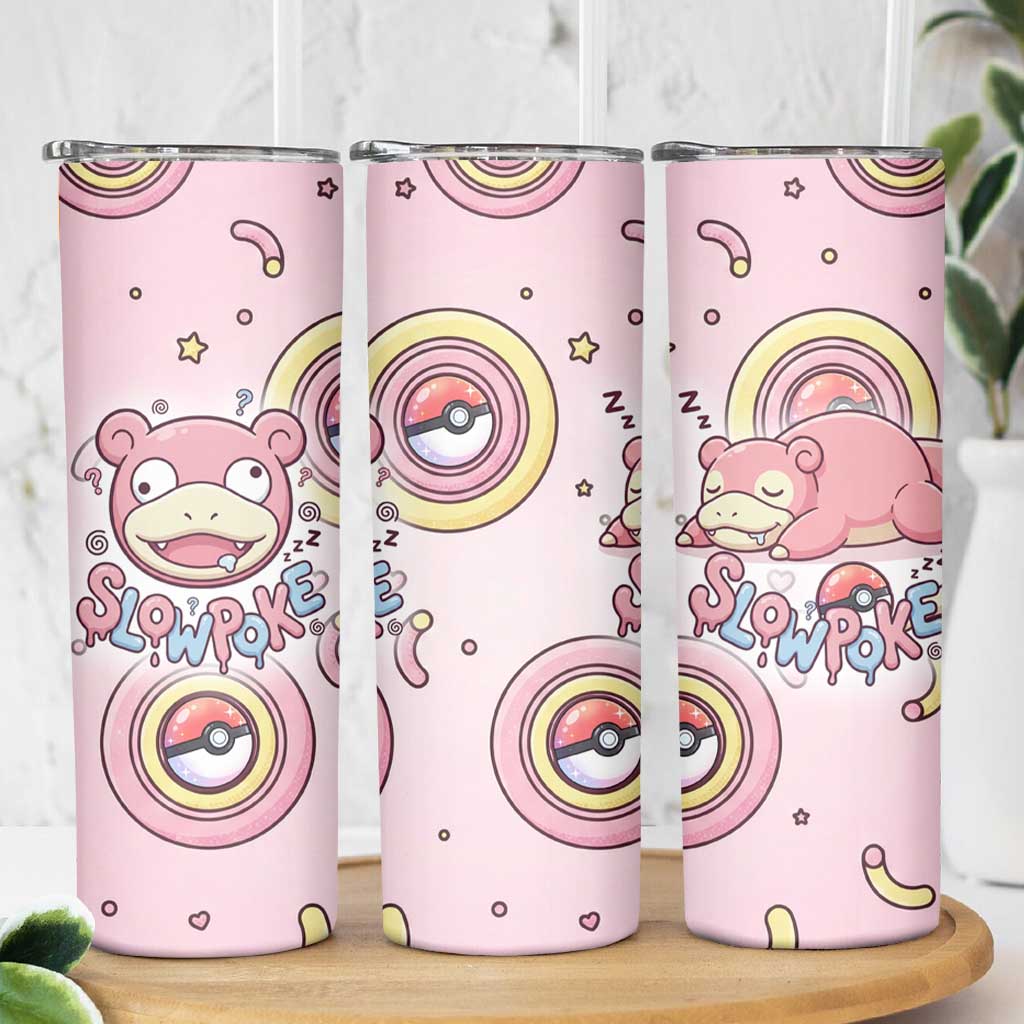 Slowpoke Skinny Tumbler Sleepy Bubblegum Daydream Art