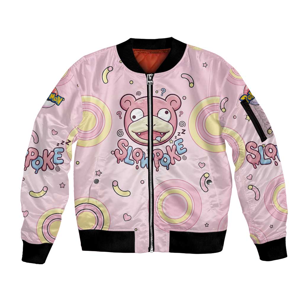Slowpoke Sleeve Zip Bomber Jacket Sleepy Bubblegum Daydream Art
