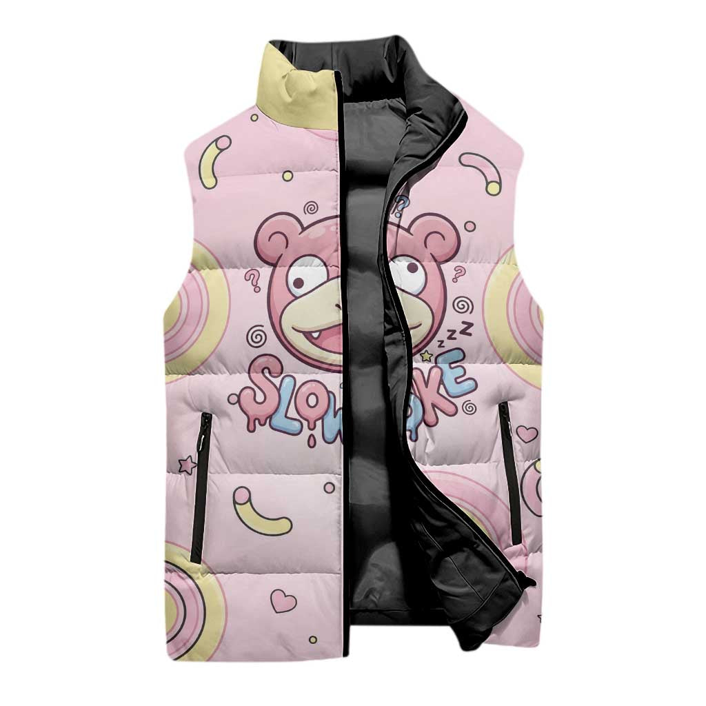 Slowpoke Sleeveless Puffer Jacket Sleepy Bubblegum Daydream Art