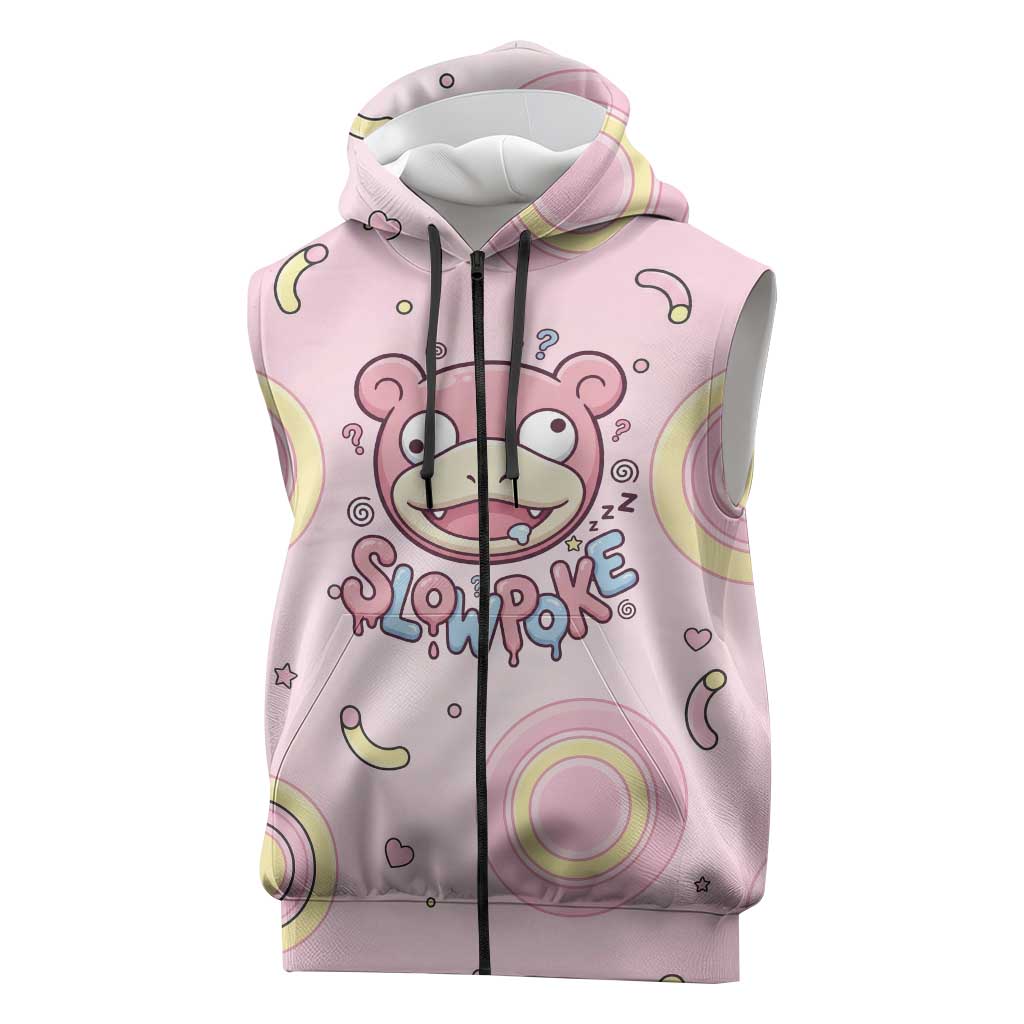Slowpoke Sleeveless Zip Hoodie Sleepy Bubblegum Daydream Art