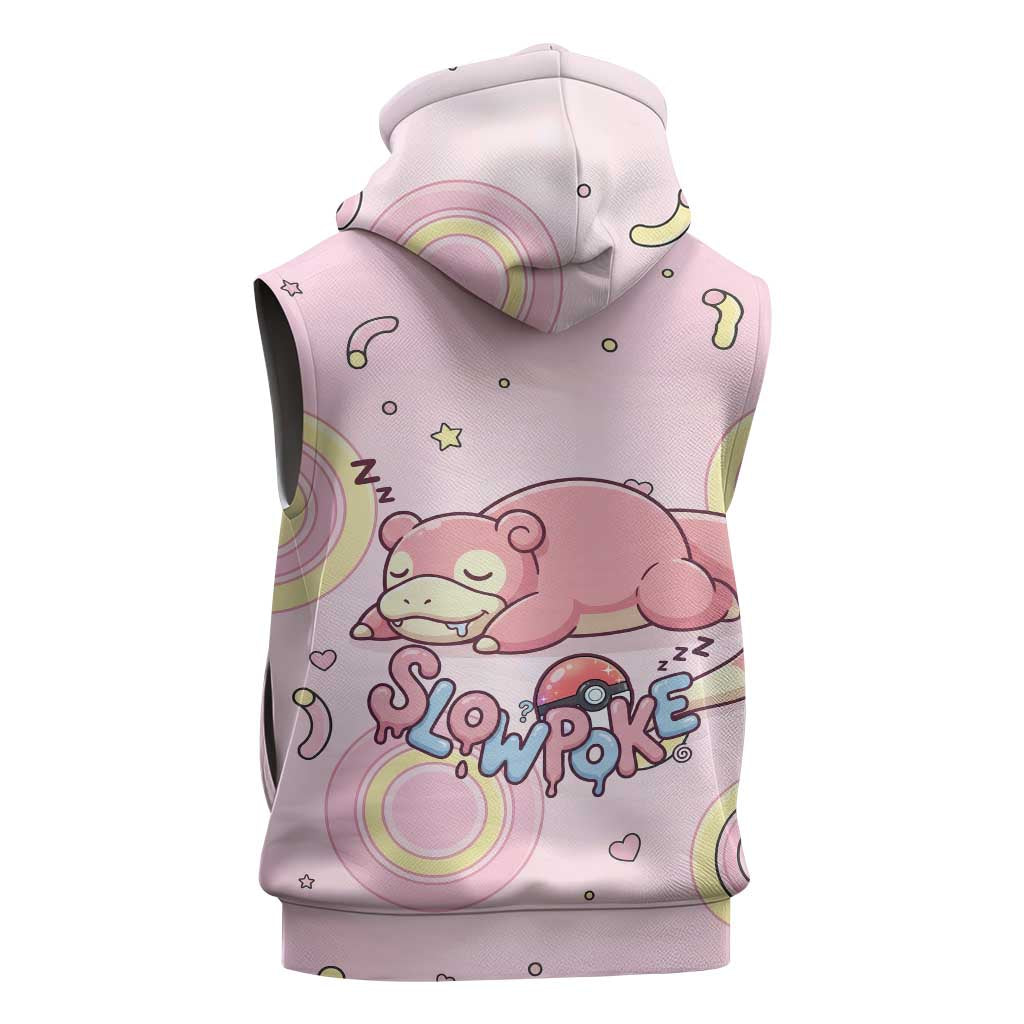 Slowpoke Sleeveless Zip Hoodie Sleepy Bubblegum Daydream Art