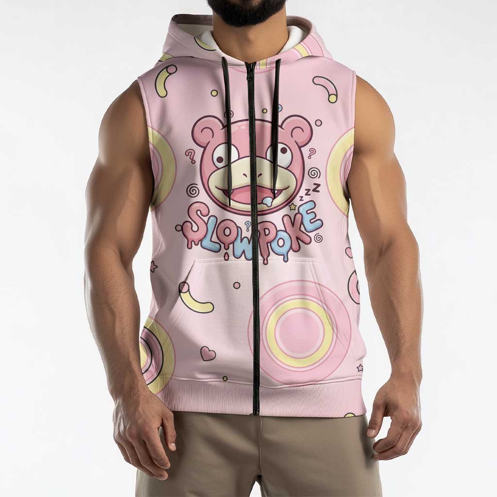 Slowpoke Sleeveless Zip Hoodie Sleepy Bubblegum Daydream Art