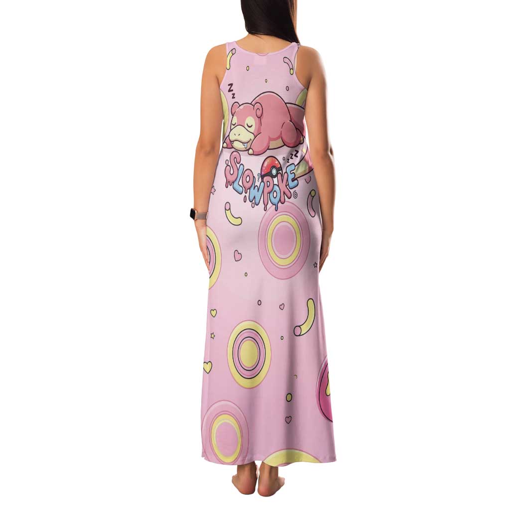 Slowpoke Tank Maxi Dress Sleepy Bubblegum Daydream Art