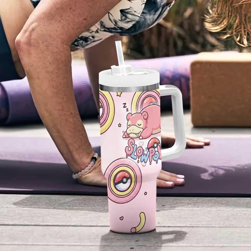 Slowpoke Tumbler With Handle Sleepy Bubblegum Daydream Art