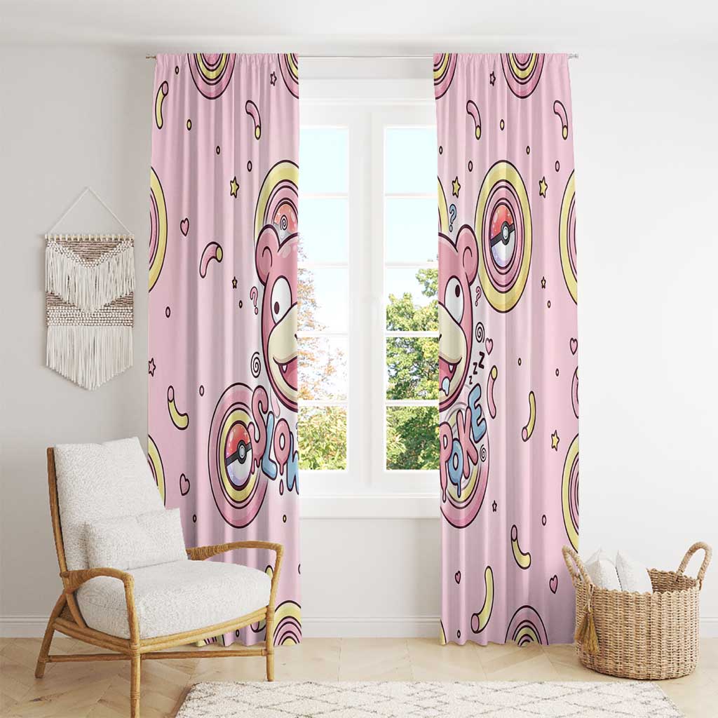 Slowpoke Window Curtain Sleepy Bubblegum Daydream Art