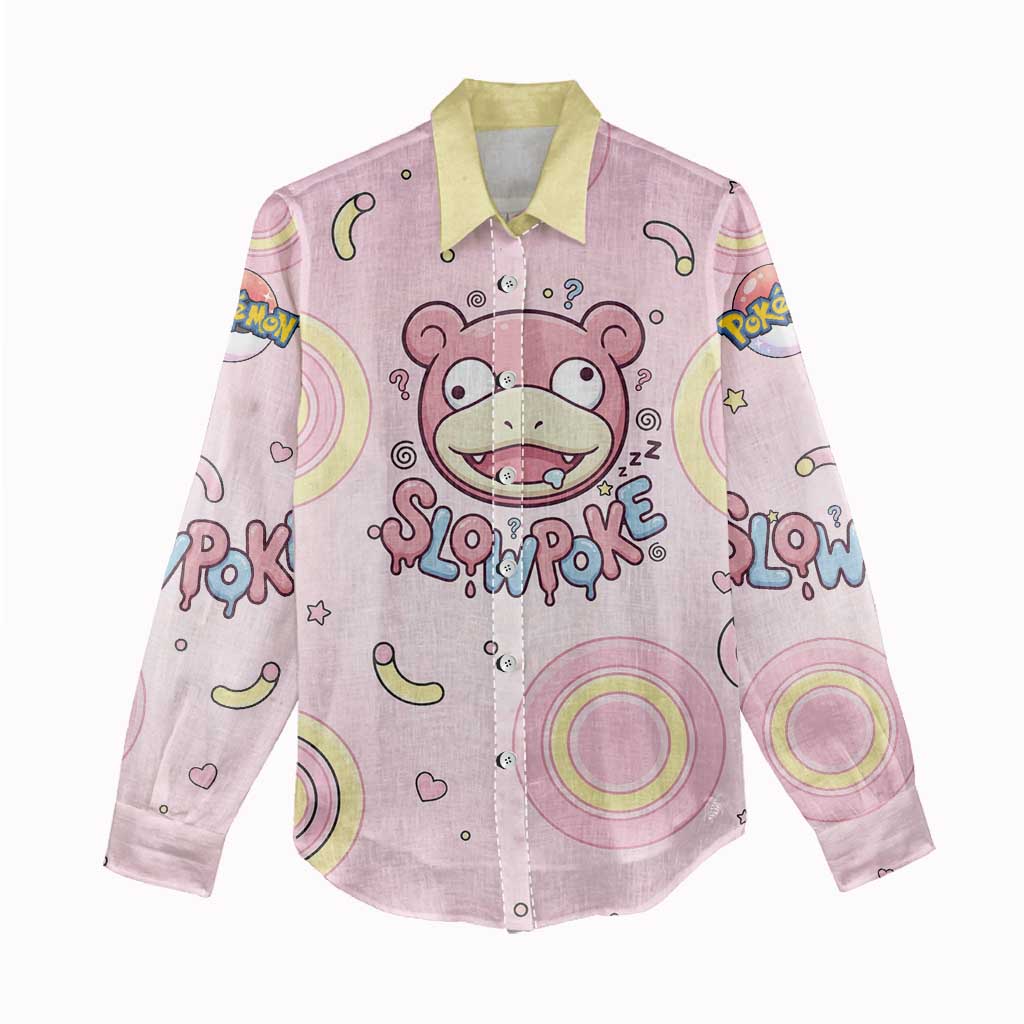 Slowpoke Women Casual Shirt Sleepy Bubblegum Daydream Art