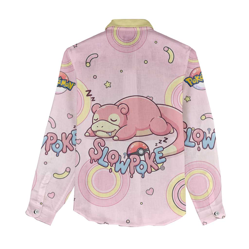 Slowpoke Women Casual Shirt Sleepy Bubblegum Daydream Art