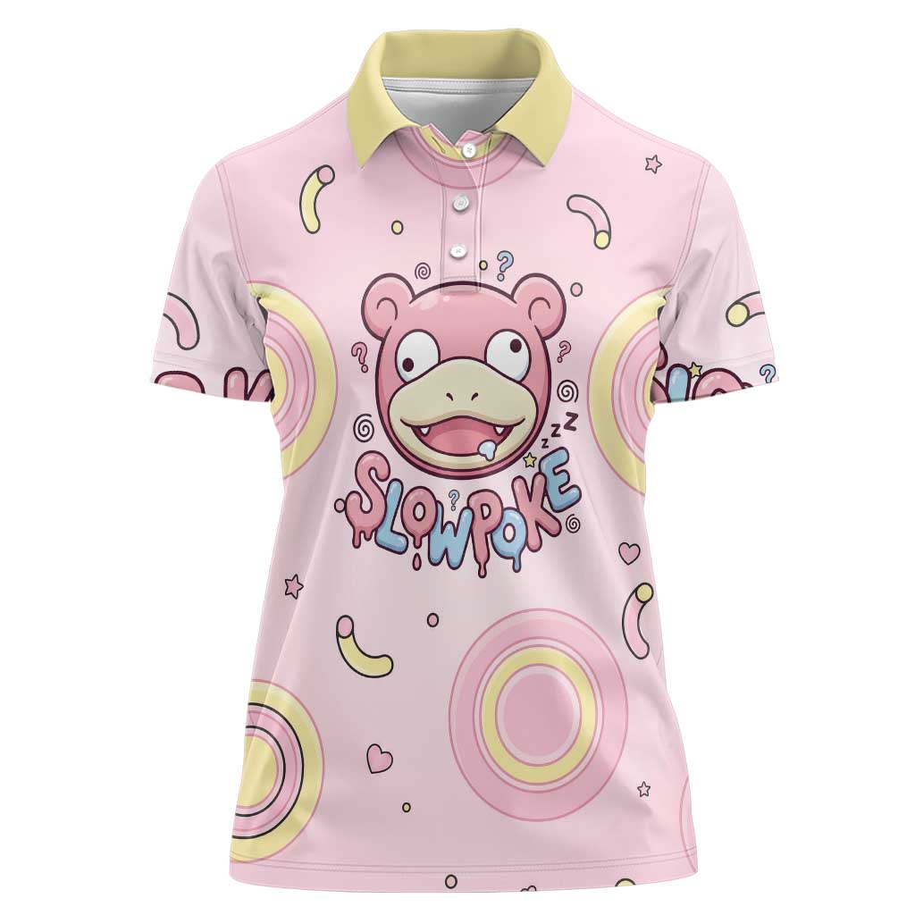 Slowpoke Women Polo Shirt Sleepy Bubblegum Daydream Art